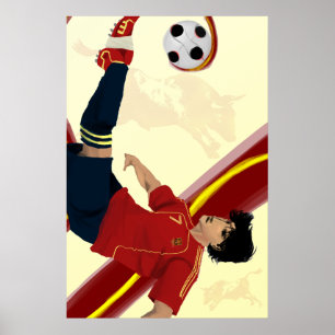 Affiche La Furia Roja Espagne 2014 Football par Sarjis
