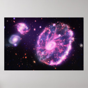 Affiche La Galaxie des roues motrices   Hubble & JWST