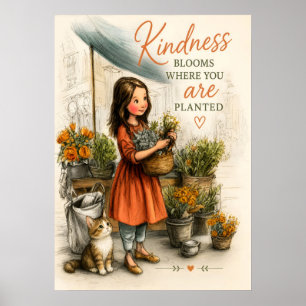 Affiche La gentillesse fleurit doucement chaque jour