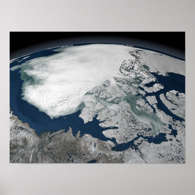 Affiche La glace de mer de l'Arctique au-dessus de l'Améri (Devant)