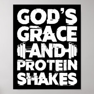 Affiche La grâce de Dieu et la protéine Shakes Bodybuildin