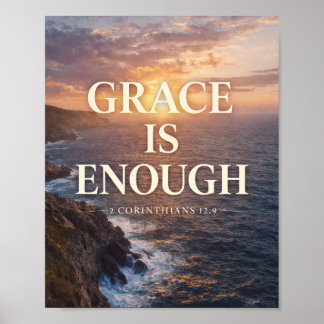 Affiche La Grâce Est Suffisante Ocean Sunrise Wall Art