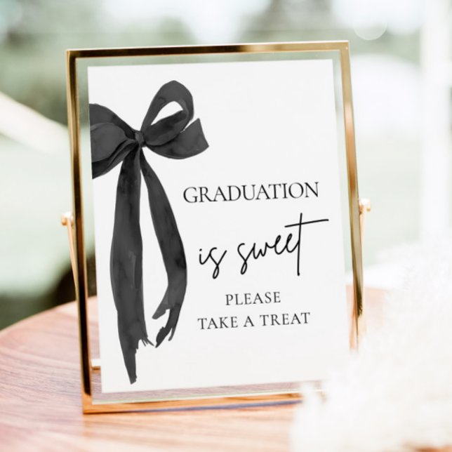 Affiche La graduation en noir est sucrée S'il vous plaît p (Créateur téléchargé)