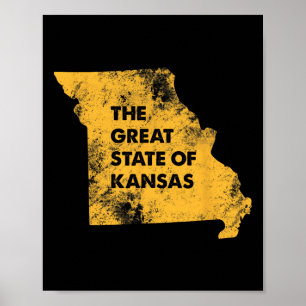 Affiche La Grande Carte du Kansas Missouri