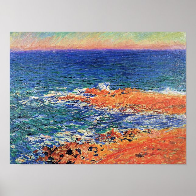 Affiche La Grande Mer Bleue à Antibes, beaux-arts, (Devant)