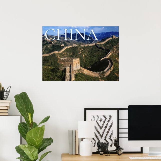 Affiche La Grande Muraille | Jinshanling, Chine (Bureau à domicile)