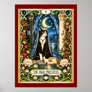 Affiche La Grande Prêtresse Cat Tarot - Sagesse Intérieure
