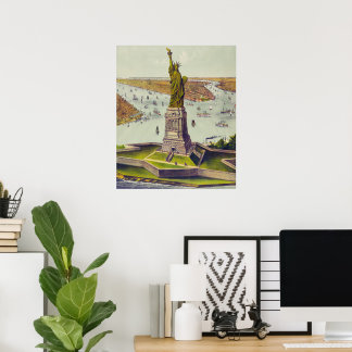 Affiche La Grande Statue de Bartholdi, Statue de la Libert