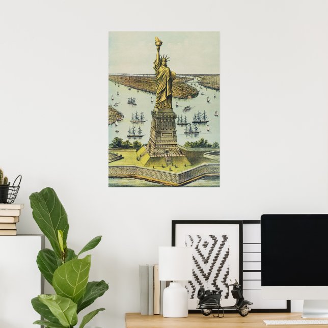 Affiche La Grande Statue de Bartholdi, Statue de la Libert (Bureau à domicile)