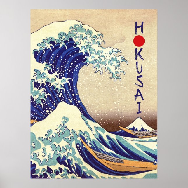 Affiche La Grande Vague au large de Kanagawa - Estampe d'a (Devant)