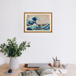 Affiche La Grande vague au large de Kanagawa illustration<br><div class="desc">choisir n'importe quelle taille ; impression murale et remix d'affiches de la peinture originale de Katsushika Hokusai</div>