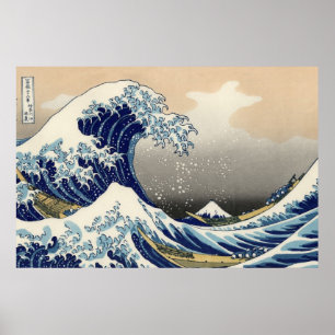 Affiche "La Grande Vague" copie de l'original de Hokusai c