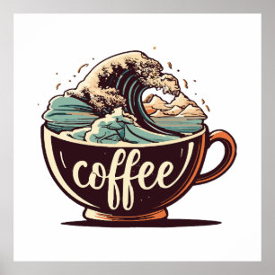 Affiche La Grande Vague De Café
