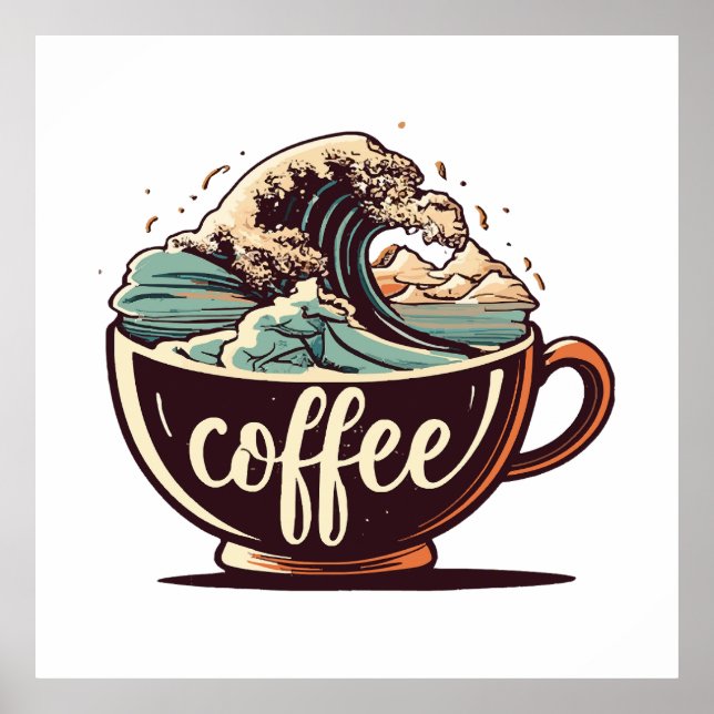 Affiche La Grande Vague De Café (Devant)