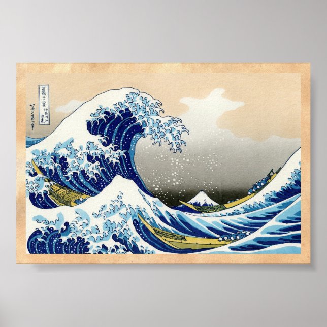 Affiche La grande vague de Kanagawa Katsushika Hokusai (Devant)