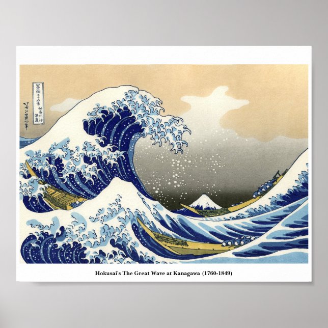 Affiche La Grande Vague d'Hokusai à Kanagawa (1760-1849) (Devant)