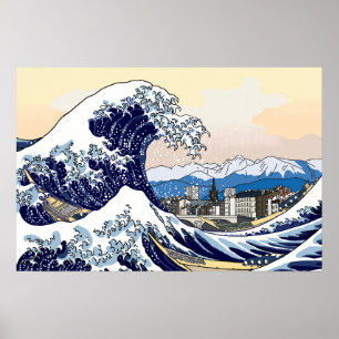 Affiche La Grande Vague Japonaise Rencontre les Alpes Fran