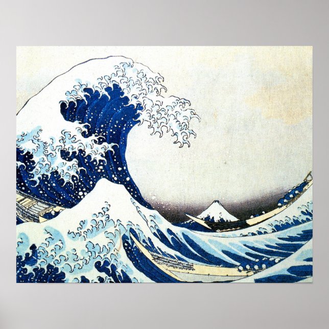 Affiche "La Grande Vague" Peinture japonaise par Hokusai (Devant)