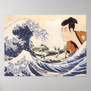 Affiche La Grande Vague Ukiyoe Collages