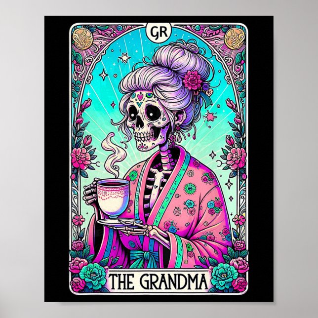Affiche La Grandma Tarot Card Skeleton Mothers Day Witch (Devant)