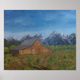 Affiche La grange de Moulton au Grand Tetons