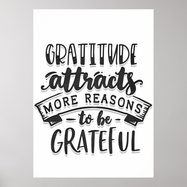 Affiche La Gratitude Attire Plus De Raisons D'Être Reconna (Devant)
