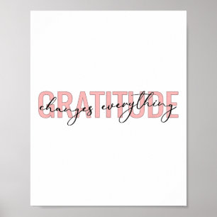 Affiche La gratitude change tout message motivationnel pos