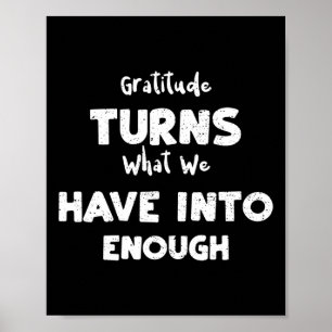 Affiche La Gratitude De Noël Transforme Ce Que Nous Avons 