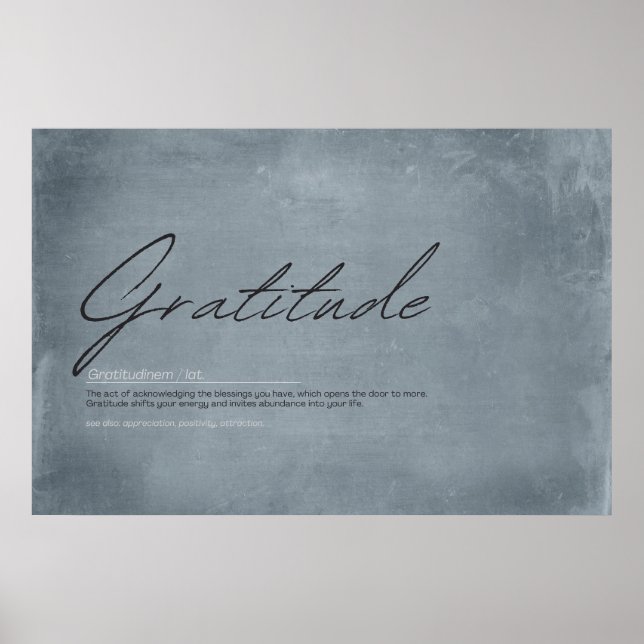 Affiche La gratitude est l'attitude : élevez votre vie  (Devant)