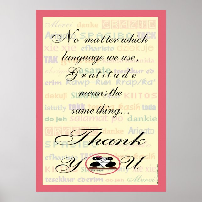 Affiche La gratitude signifie la même chose dans n'importe (Devant)
