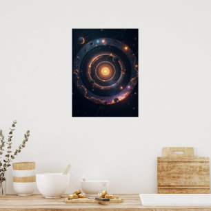 Affiche La Gravité des Formes – Abstrait Géométrique Cosmi