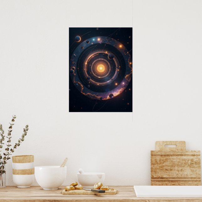 Affiche La Gravité des Formes – Abstrait Géométrique Cosmi (Cuisine)