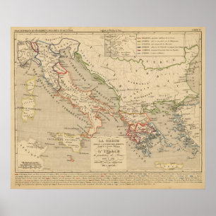 Affiche La Grece, l'Italie, 1190 des 504 poids du commerce