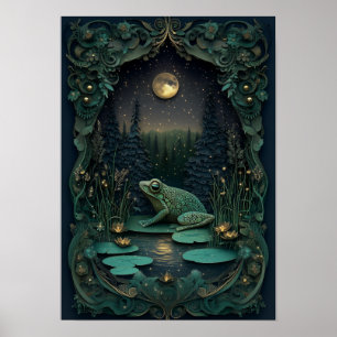 Affiche La grenouille L'été Art Forêt
