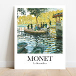 Affiche La Grenouillère par Claude Monet<br><div class="desc">Apportez la beauté de l’impressionnisme dans votre maison avec cette magnifique affiche de la peinture de Claude Monet, La Grenouillère. Peint en 1869, ce chef-d'oeuvre représente une station balnéaire et de plaisance populaire de classe moyenne sur la Seine, près de Paris. Ajoutez une touche d'élégance et de raffinement à toute...</div>