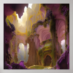 Affiche La grotte d'Amethyst Geodes Art numérique