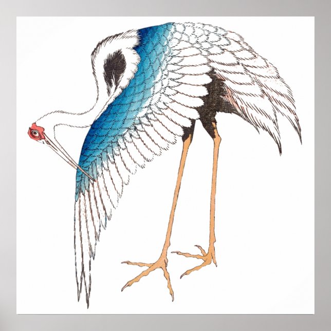 Affiche La grue de Hokusai (Devant)