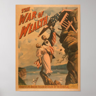 Affiche La guerre de l'affiche théâtrale de richesse