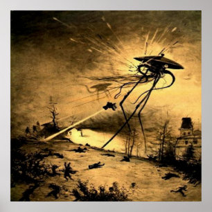 Affiche La Guerre des Mondes H G Wells Science-Fiction