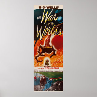 Affiche LA GUERRE DU MONDE HG Wells Science Fiction Vin