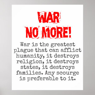 Affiche La Guerre Est La Plus Grande Peste - Citation Anti