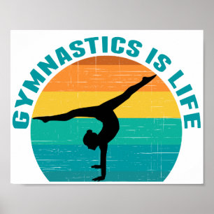 Affiche La gymnastique est la vie Cool coucher de soleil G