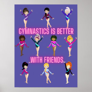 Affiche La gymnastique est meilleure avec des amis   