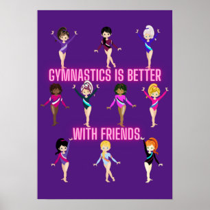 Affiche La Gymnastique Est Mieux Avec Les Amis