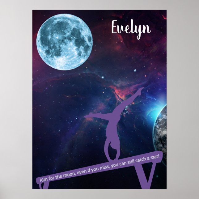 Affiche La gymnastique vise l'affiche de la lune (Devant)