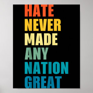 Affiche La haine n'a jamais rendu une nation grande Anti-t