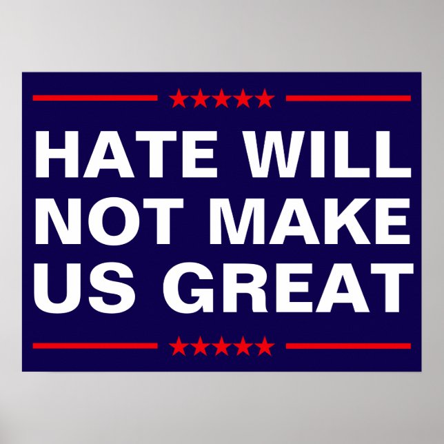 Affiche La haine ne nous rendra pas grands - Pas de MAGA - (Devant)