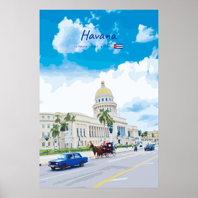 Affiche La Havane, Cuba - Âme Classique Vintage (Devant)