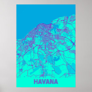 Affiche La Havane - Cuba Galaxy City Map