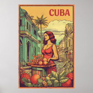 Affiche La Havane, Cuba, Voyage